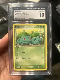 Pokemon TCG Bulbasaur 12/17 POP Series 2 2005 CGC 10 Regular - Image 1