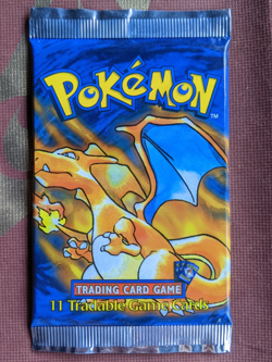 Pokemon Base Set Shadowless Long Crimp Booster Pack Charizard Art Sealed WotC - Image 1