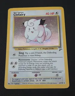 Pokemon TCG Clefairy Holo 6/130 Base Set 2 Lightly Played - Image 1