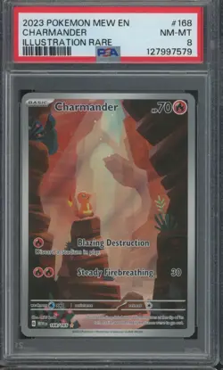 2023 Pokemon MEW EN Illustration Rare #168 Charmander PSA 8 - Image 1