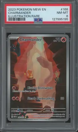 2023 Pokemon MEW EN Illustration Rare #168 Charmander PSA 8 - Image 1