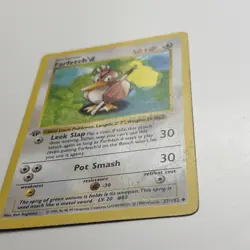 1999 Pokemon Base Set 1st Edition Farfetch'd 27/102 LP WOTC Wizards Shadowless - Image 4
