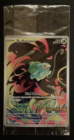 2025 Pokemon Mega Evolution Stamped Bulbasaur #133/132 Holo Rare Sealed - Image 1