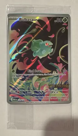 2025 Pokemon Mega Evolution Stamped Bulbasaur #133/132 Holo Rare Sealed - Image 1