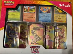 New Pokemon Scarlet & Violet 151 Mini Tins 5 Pack Sealed Costco Bundle Box - Image 1