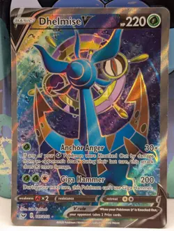Pokemon TCG Dhelmise V 187/202 Ultra Rare Full Art Sword & Shield Base Set NM - Image 1