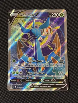 Pokemon TCG Dhelmise V Sword & Shield Base Set 187/202 Holo Full Art - Image 1