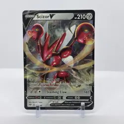SWSH03: Darkness Ablaze Scizor V #118/189 Ultra Rare Holo Pokemon Card NM - Image 1