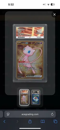 Pokemon Ace 10 Mew EX Metal Gold Promo Card 205/165 Scarlet & Violet 151 Series - Image 1