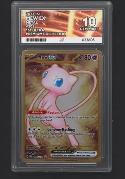 Pokemon Ace 10 Mew EX Metal Gold Promo Card 205/165 Scarlet & Violet 151 Series - Image 2