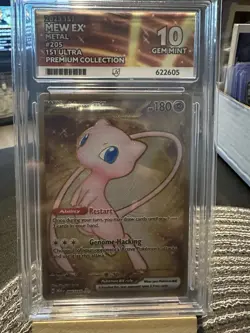 Pokemon Ace 10 Mew EX Metal Gold Promo Card 205/165 Scarlet & Violet 151 Series - Image 5