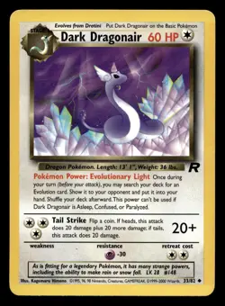 Dark Dragonair 33/82 Uncommon Team Rocket WOTC Pokemon MP - Image 1
