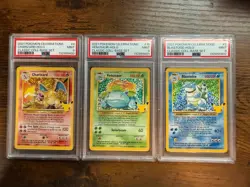 Pokemon - Celebrations 25th - Charizard + Venusaur + Blastoise PSA 9 Sequential - Image 1