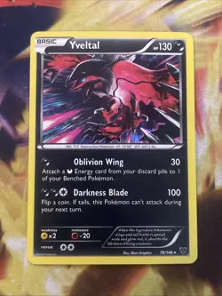 Yveltal 78/146 Cracked Ice LP/EX -Holo Rare Pokemon Card- Theme Deck - Image 1