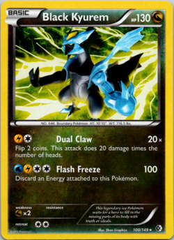 Pokemon TCG Black Kyurem Boundaries Crossed 100/149 Cracked Ice Holo , LP-VLP - Image 1