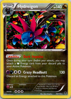 Hydreigon - 74/119 - Holo Rare - Phantom Forces Pokemon TCG - NM - Image 1