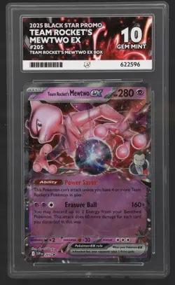 Ace 10 Pokemon TCG Team Rocket's Mewtwo EX 205 - Image 1