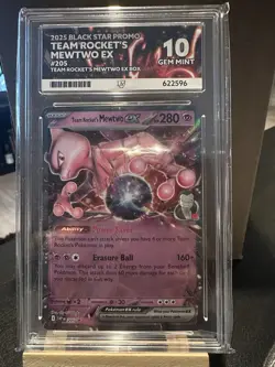 Ace 10 Pokemon TCG Team Rocket's Mewtwo EX 205 - Image 2