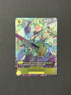 One Piece TCG Zoro OP07-113 Dallas One Piece Day Exclusive Promo ** DAMAGED** - Image 1