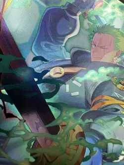 One Piece TCG Zoro OP07-113 Dallas One Piece Day Exclusive Promo ** DAMAGED** - Image 3