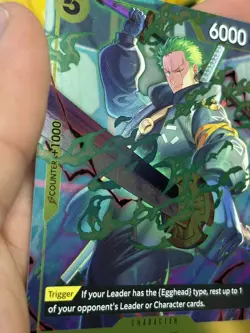 One Piece TCG Zoro OP07-113 Dallas One Piece Day Exclusive Promo ** DAMAGED** - Image 4