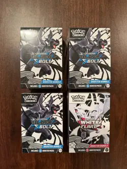 Pokemon TCG Black Bolt x3 and White Flare x1 Booster Bundle Lot of 4 Sealed NEW - Image 1