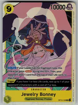 Jewelry Bonney (108) OP13-108 SR Carrying On His Will One Piece TCG - Image 1