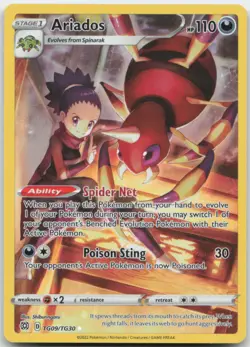 Ariados TG09/TG30 SWSH09: Brilliant Stars Trainer Gallery Pokemon Card NM - Image 1