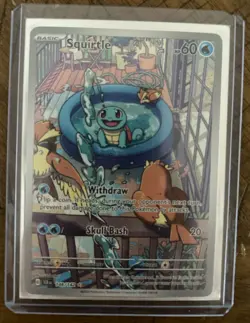 Pokemon TCG Squirtle Stellar Crown Illustration Card 148/142 Near Mint Condition - Image 1