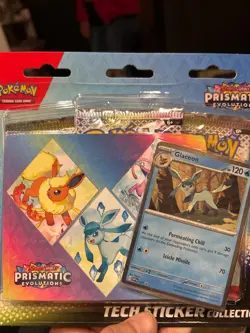 (Set of 3) Pokemon TCG Prismatic Evolutions Tech Sticker Collection New Sealed - Image 3