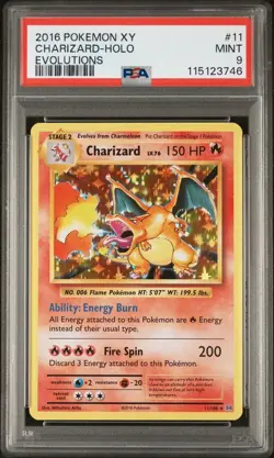Pokemon TCG Charizard Evolutions Holo PSA 9 11/108 Mint Xy 2016 - Image 1