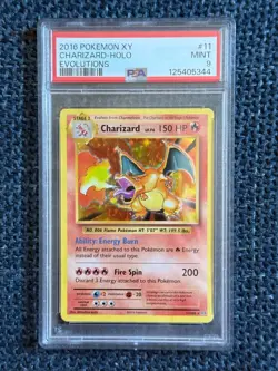 PSA 9 HOLO CHARIZARD POKEMON TCG GAME CARD XY EVOLUTIONS 2016 MINT # 11/108 - Image 1