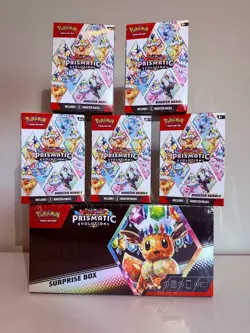 Pokemon TCG Prismatic Evolutions Booster Bundle (x5) and Surprise Box (x1) - Image 1