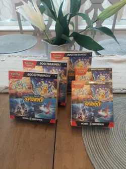 POKEMON SURGING SPARKS BOOSTER BUNDLE LOT X5 SCARLET VIOLET PIKACHU LATIAS TCG - Image 1