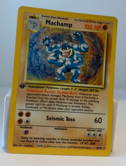 Machamp 1st Edition Holo 8/102 Pokemon card Base Set Lightly Played or better - Image 1