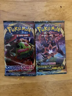 Pokemon TCG Sword and Shield Darkness Ablaze Sealed Booster Pack (2) - Image 1