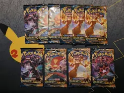 Pokemon TCG Sword and Shield Darkness Ablaze Sealed Booster Pack - 10 Card Packs - Image 1