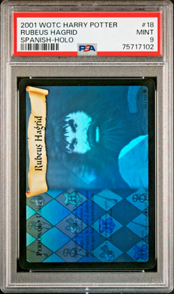 2001 Harry Potter #18 Rubeus Hagrid Holo SPANISH PSA 9 Mint POP 1 None higher! - Image 1