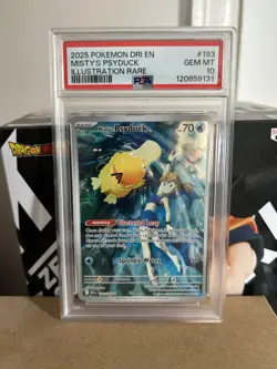 2025 POKEMON DRI EN-DESTINED RIVALS ILLUSTRATION RARE MISTY'S PSYDUCK PSA 10 - Image 1