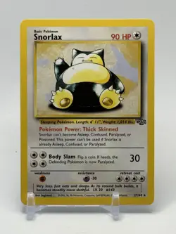 Pokemon TCG Snorlax 27/64 Jungle Unlimited Non-Holo Rare 1999 Vintage - Image 1