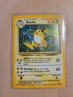 Pokemon Raichu - Base Set 1999 - RAW / Ungraded - CGA AI Est. ~PSA 8.5 - Image 1