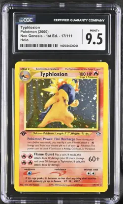 Pokemon 2000 Typhlosion 17/111 Neo Genesis 1st Edition Holo Rare CGC 9.5 POP 11 - Image 1