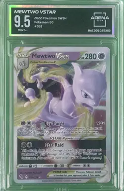 2022 Pokemon SWSH GO Mewtwo VSTAR 031/078 Holo Graded AC 9.5 - Image 1