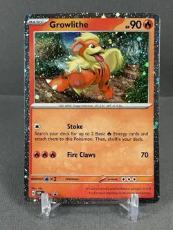 POKEMON GROWLITHE SVP24 PROMO BLACK STAR COSMOS HOLO Swirl - Image 1