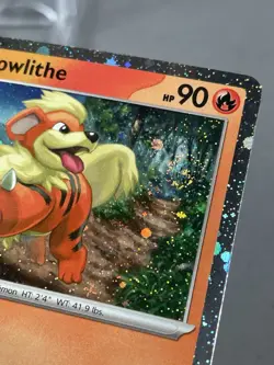 POKEMON GROWLITHE SVP24 PROMO BLACK STAR COSMOS HOLO Swirl - Image 2