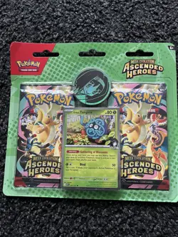 Pokemon TCG Ascended Heroes 2 Pack Blister Erika’s Tangela Sealed IN HAND UK - Image 1