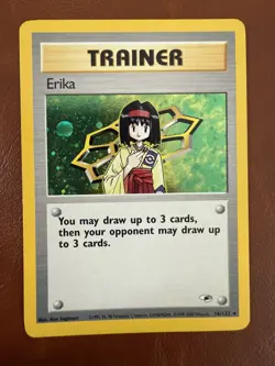 2000 Pokemon Gym Heroes Trainer Erika Unlimited Holo 16/132 MP - Image 1