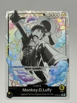 One Piece TCG Monkey D. Luffy ST29-001 Leader Alt Starter Deck Egghead Parallel - Image 1