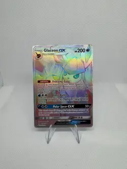 Pokemon TCG Ultra Prism Rainbow Glaceon GX Card 159/156 Secret Rare - Image 1