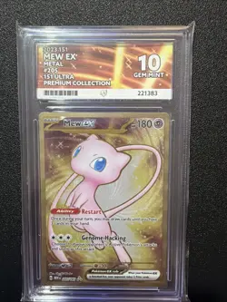 Pokemon Ace 10 Mew EX Metal Gold Promo Card 205/165 Scarlet & Violet 151 Series - Image 1